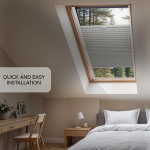 BLACKOUT Custom Roof Window Pleated Blind - Made-to-Measure with Drilling - Available in 7 Fabric Colours - Adjustable Up and Down Shades - Premium Interior Window Covering