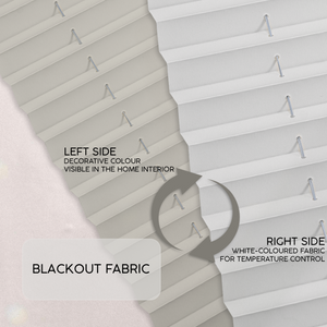 BLACKOUT Custom Roof Window Pleated Blind - Made-to-Measure with Drilling - Available in 7 Fabric Colours - Adjustable Up and Down Shades - Premium Interior Window Covering