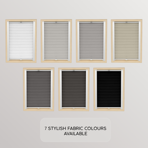 BLACKOUT Custom Roof Window Pleated Blind - Made-to-Measure with Drilling - Available in 7 Fabric Colours - Adjustable Up and Down Shades - Premium Interior Window Covering