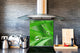 Rückwand aus gehärtetem Glas für Kochfeld – Glasauftankung – Rückwand für Küchenspüle BS17 Serie grünes Gras und Getreide:  Leaf Drops Of Water 2