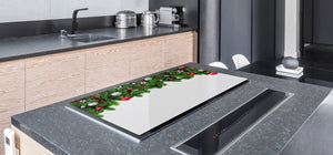 HUGE TEMPERED GLASS COOKTOP COVER - DD30 Christmas Series: Christmas garland
