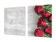 Planche à découper et Ecran anti-projections; Série de fleurs DD06B: Rose rouge 2