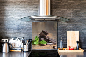Glasrückwand mit atemberaubendem Aufdruck – Küchenwandpaneele aus gehärtetem Glas BS07 Serie Desserts:  Mint Chocolate