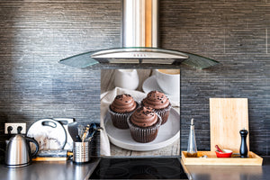 Glasrückwand mit atemberaubendem Aufdruck – Küchenwandpaneele aus gehärtetem Glas BS07 Serie Desserts:  Muffin Cupcake 3