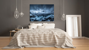 Glass Printed Picture - Wall Picture behind Tempered Glass SART01D Nature Series: Giant Mountains in Norway