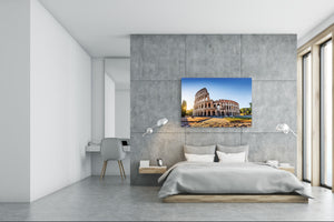 Glass Picture Toughened Wall Art  - Wall Art Glass Print Picture SART02 Cities Series: Colosseum at sunrise