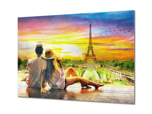 Glass Picture Toughened Wall Art  - Wall Art Glass Print Picture SART02 Cities Series: Romantic Paris