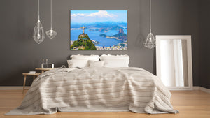 Glass Picture Toughened Wall Art  - Wall Art Glass Print Picture SART02 Cities Series: Christ Redeemer in Rio de Janeiro