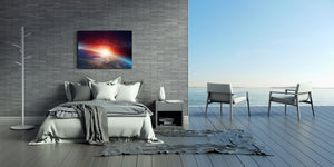 Glass Print Wall Art – Image on Glass  SART05 Miscellanous Series: Planet Earth with a spectacular sunset