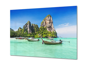 Graphic Art Print on Glass - Beautiful Quality Glass Print Picture SART01C Nature Series: Azure waters of Thailand