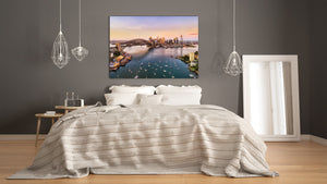 Glass Picture Toughened Wall Art  - Wall Art Glass Print Picture SART02 Cities Series: Harbour bridge in Sydney