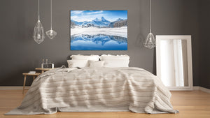 Graphic Art Print on Glass - Beautiful Quality Glass Print Picture SART01C Nature Series: Wonderland scenery in the Alps