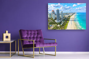 Glass Picture Toughened Wall Art  - Wall Art Glass Print Picture SART02 Cities Series: Miami Beach