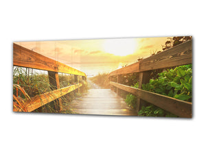 Glass Print Wall Art – Image on Glass 125 x 50 cm (≈ 50” x 20”) ; Sunset 6