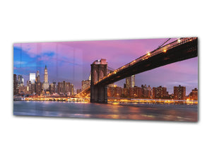 Glass Print Wall Art – Image on Glass 125 x 50 cm (≈ 50” x 20”) ; Bridge 17