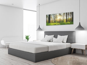 Glass Print Wall Art – Image on Glass 125 x 50 cm (≈ 50” x 20”) ; Forest 6