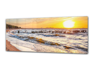 Glass Print Wall Art – Image on Glass 125 x 50 cm (≈ 50” x 20”) ; Seacoast 7