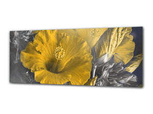 Glass Print Wall Art – Image on Glass 125 x 50 cm (≈ 50” x 20”) ; Flower 19