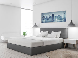 Glass Print Wall Art – Image on Glass 125 x 50 cm (≈ 50” x 20”) ; City by Night 27