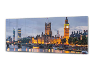 Glass Print Wall Art – Image on Glass 125 x 50 cm (≈ 50” x 20”) ; City 31