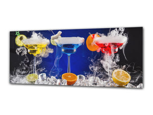 Glass Print Wall Art – Image on Glass 125 x 50 cm (≈ 50” x 20”) ; Drinks 1