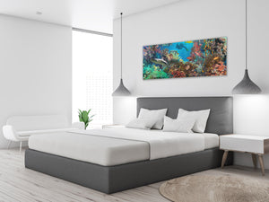 Glass Print Wall Art – Image on Glass 125 x 50 cm (≈ 50” x 20”) ; Sea 5