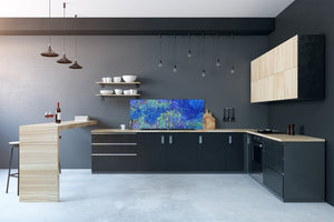 Stunning glass wall art - Wide format  backsplash with magnetic properties:   Van Gogh Modern art