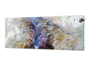 Stunning glass wall art - Wide format  backsplash with magnetic properties:   Veins of the earth